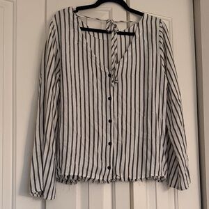 Anthropologie Black and White Striped Top